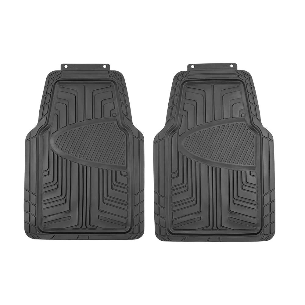 2-Piece Premium Rubber Floor Mat for Cars, Suvs and Trucks, All Weather Protection, Universal Trim to Fit