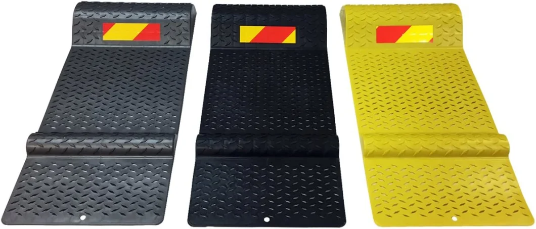 Electriduct Pair of Plastic Parking Mat Guides for Garage Vehicles, Antiskid Car Safety Park Aid - Black