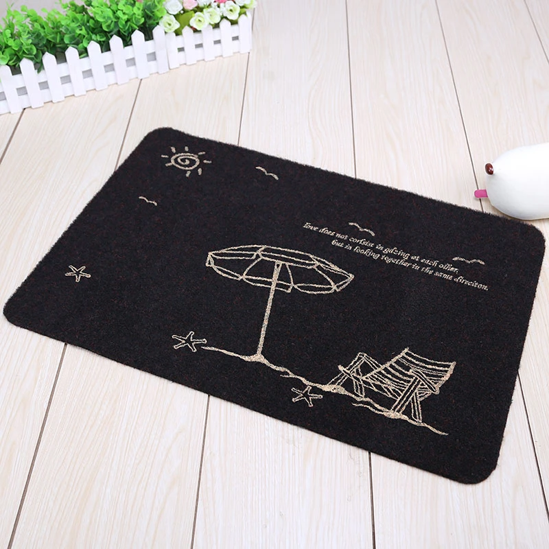 Dust Scrape Flooring Entrance Polyester Material Carpet Logo Mat Custom Embroidered Door Mat