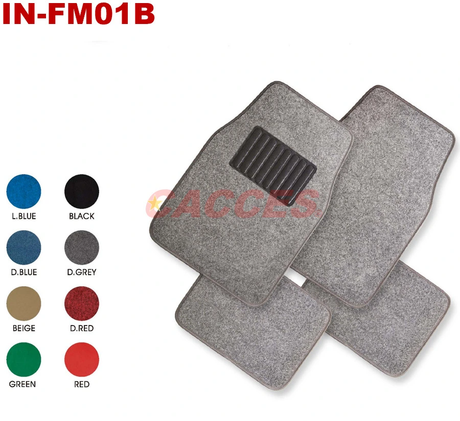 Carpet Floor Mat for Car-4 Piece Heavy Duty Set-Car, SUV with Heel Pad-Black/Grey All Weather Floor Mats Automotive Floor Blanket Universal Auto Moquette Carpet