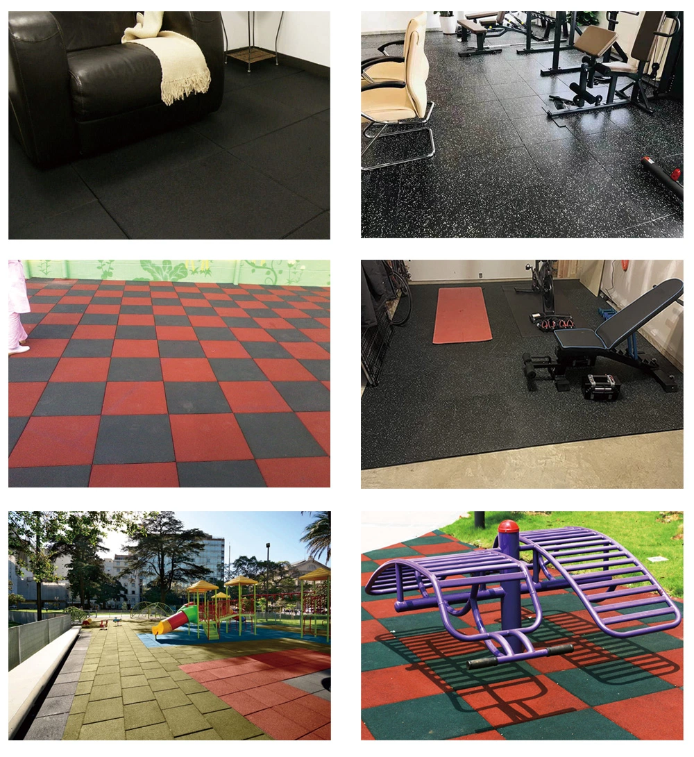 Elastic and Comfortable Gym Area Rubber Floor Mats Tile Carpet Drainage Insulation Rubber Mat