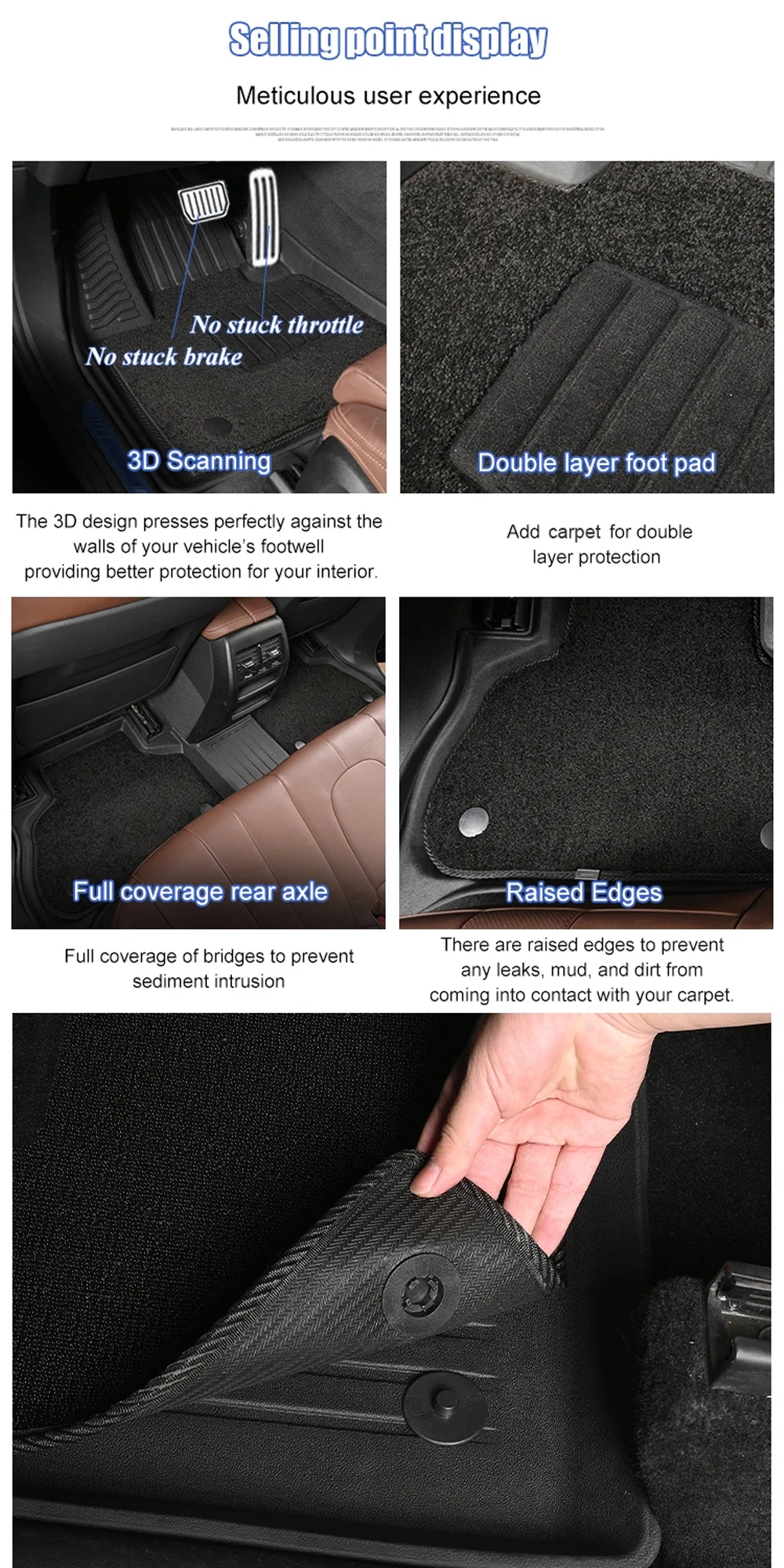 All-Weather Odorless 100% Pure Raw Material TPE Car Mats for Model Y CRV 2023 Civic 2023 Tacoma Ranger 2023