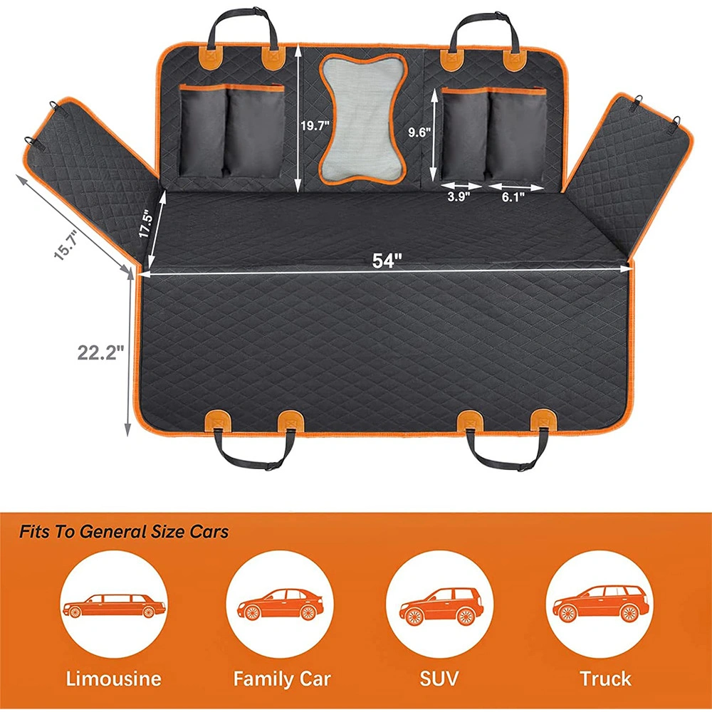Waterproof Detachable Pet Cushion Functional Dog Car Seat Cover