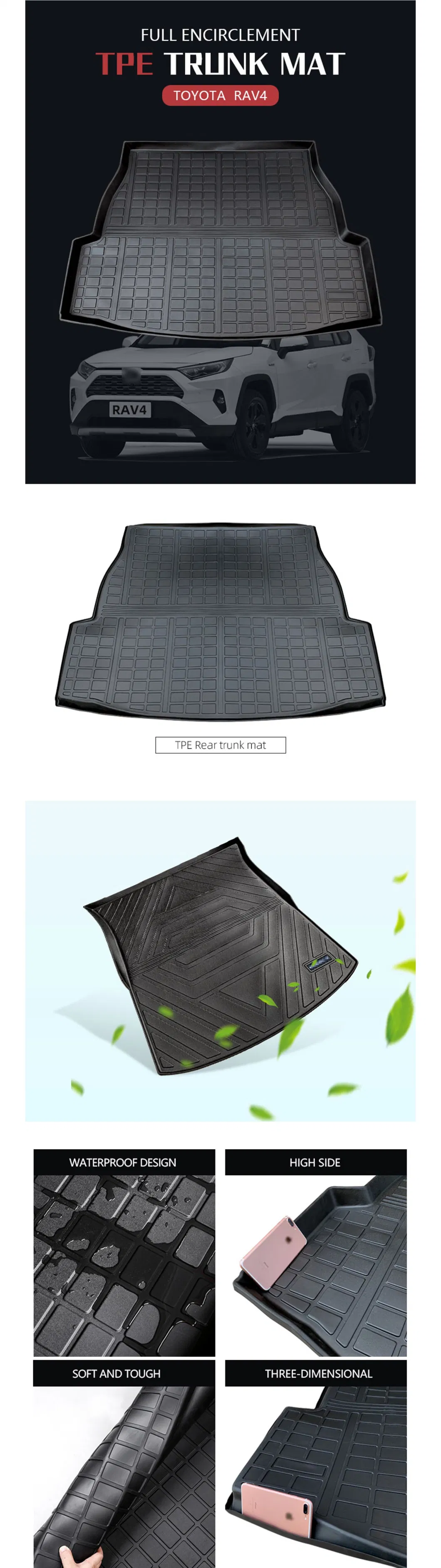 Car Trunk Mat TPE Rubber Car Truck Mat for Toyota RAV 4