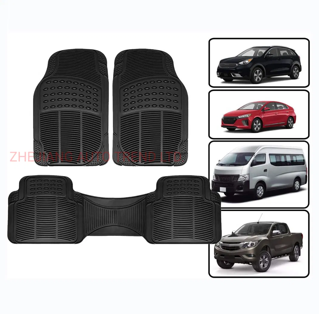 Full Set 3PCS Universal Rubber PVC Car Mat