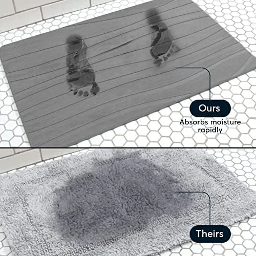 Non-Slip Super-Absorbent Quick-Drying Natural Easy-to-Clean Stone Bath Diatomaceous Earth Shower Bathroom Mat