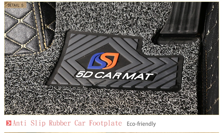 Wholesale No Objectional Odor Hand Sewing Anti Slip PU Leather 5D /6D/ 7D Car Mat