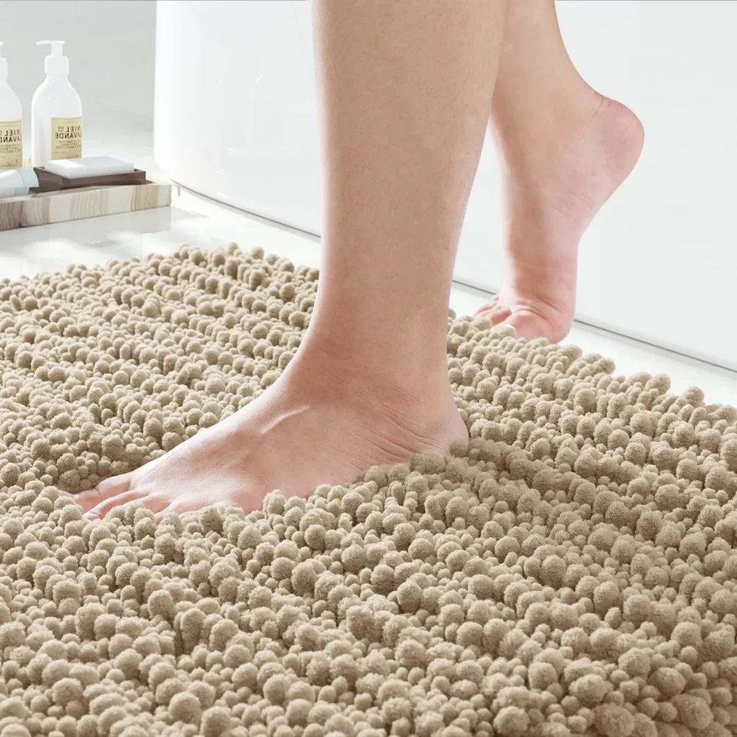 Chenille Shaggy Microfiber Extra Soft Thick Absorbent Water Non-Slip Bathroom Rug Mat