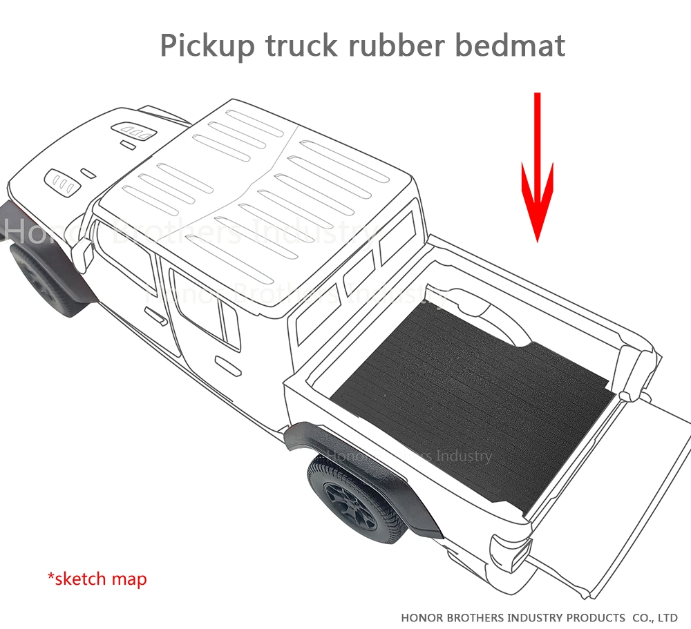 Durable Cargo Impact Protection Rubber Pickup Truck Bed Mat for Toyota Tacoma