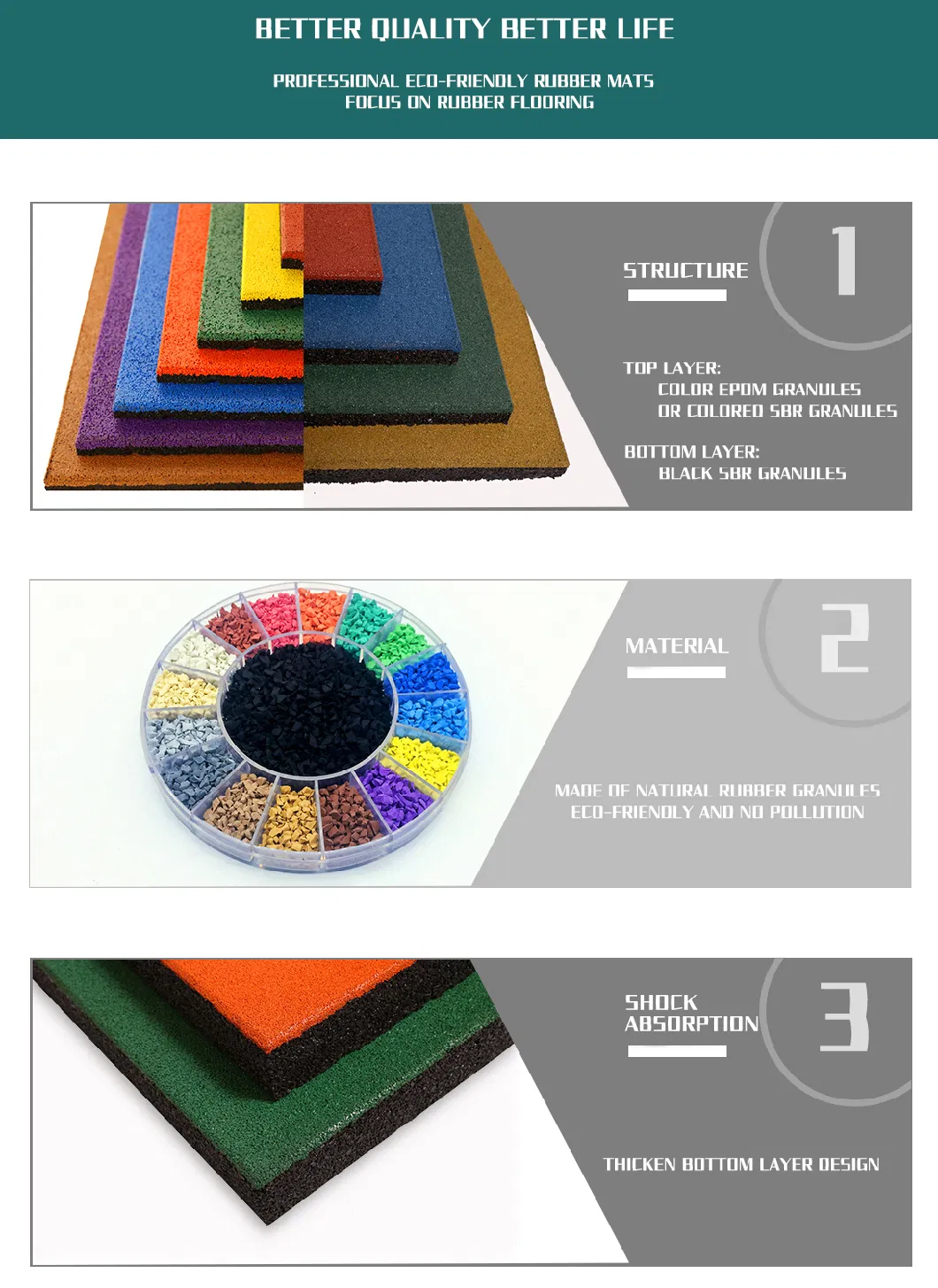 CE Approved Kindergarten Rubber Carpet Flooring Rubber Mat Playground