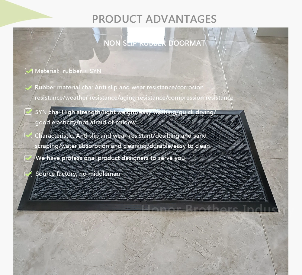 Anti-Slip Woven Polypropylene Doormat Rubber Backing Floor Mats Entrance Carpet Mat