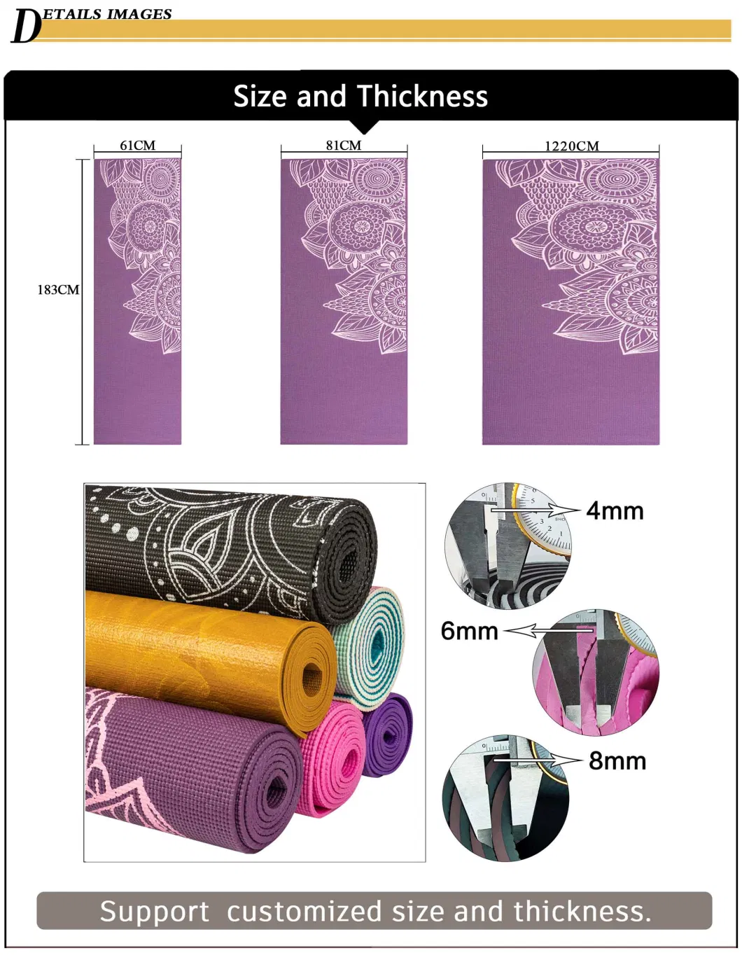 SSD Wholesale Price Free Sample Eco Friendly Anti Tear Double Layer PVC Material Foldable Yoga Mat for Travel