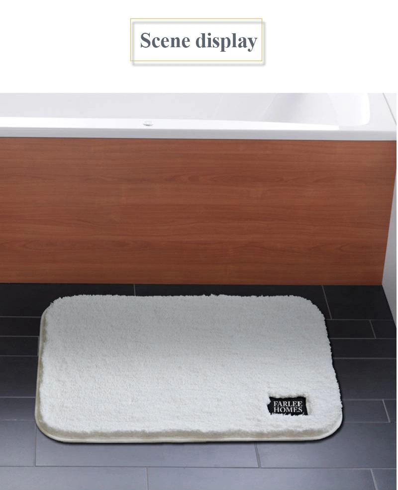 Cheap Price Bathroom Rug Mat Absorbent Panel Plush Microfiber Thick Shaggy White 23&quot;X35&quot; for SPA