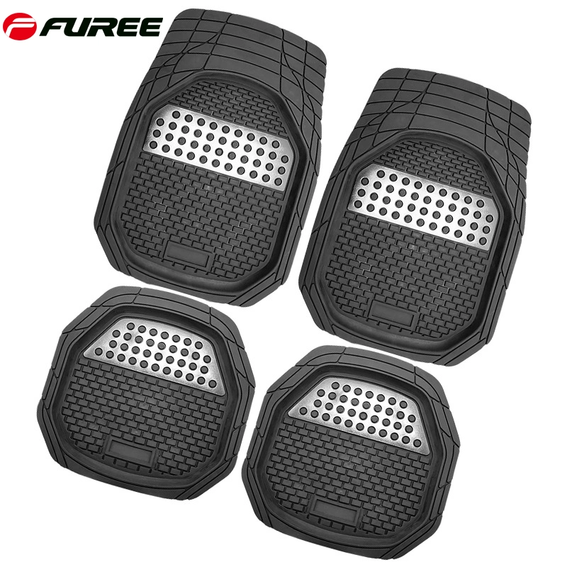 Heavy Duty Rubber Mat Car Deep Dish Universal Fit Front &amp; Rear PVC Car Floor Mats