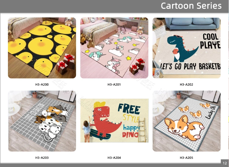 Factory Wholesale Cartoon Rug Textile Carpet No-Slip Mat