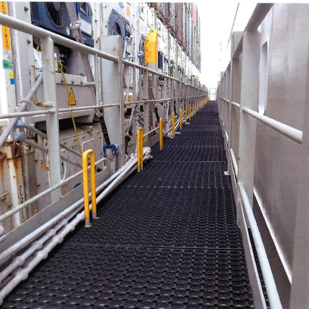 Rubber Deck Anti-Slip Mat for Cargo Ship 1000 X 1000 X 16 mm