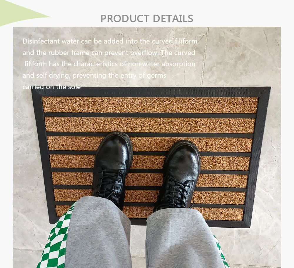 Epidemic Disinfectant Rubber Backed Flocking Textile Welcome Carpet Door Mat for Shoes