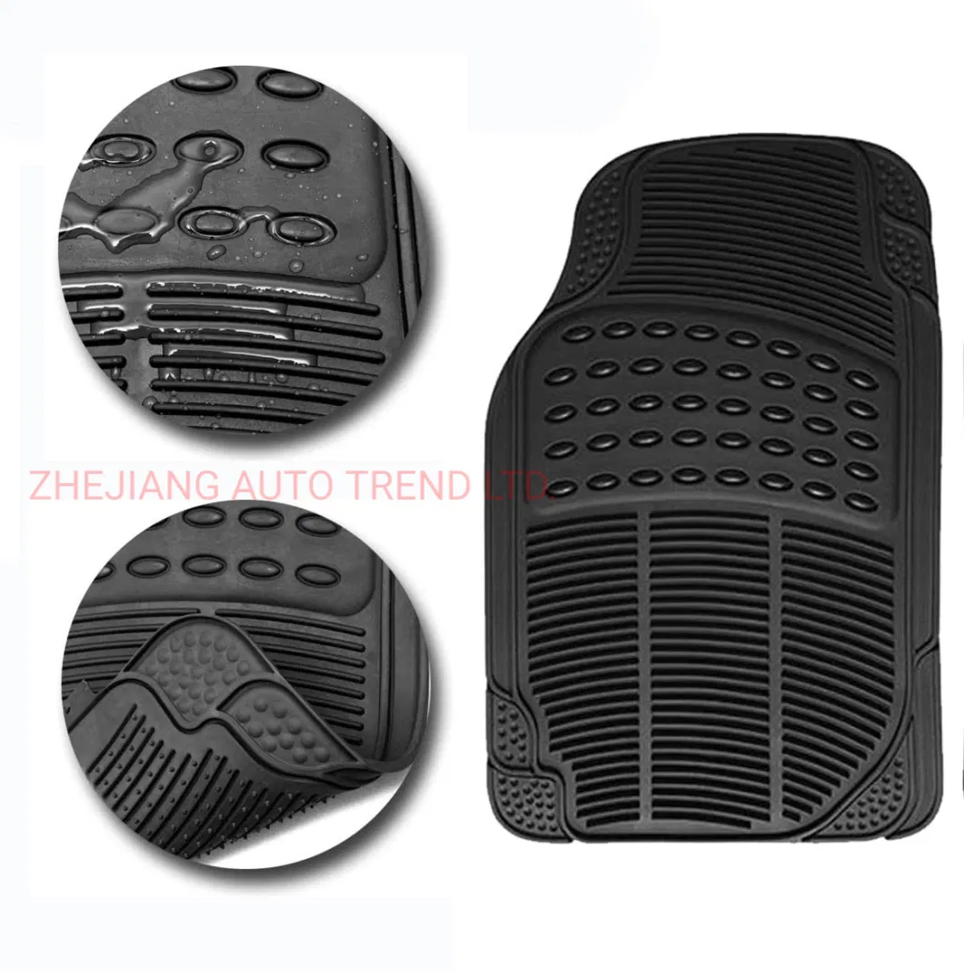 Full Set 3PCS Universal Rubber PVC Car Mat