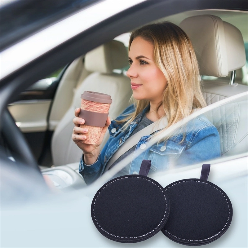 PU Leather Car Drink Coaster Sublimation Blank Retro Cup Mat