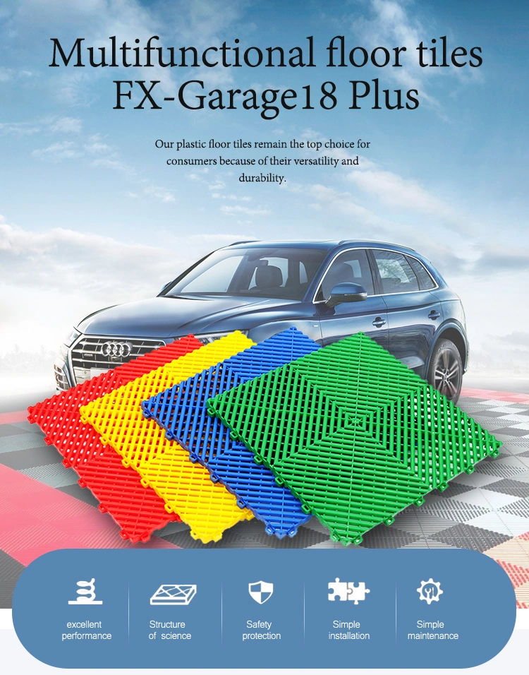 Wholesale Eco-Friendly Plastic Interlocking Garage Floor Tiles/Removable PP Interlocking Floor Mats for Car Washing