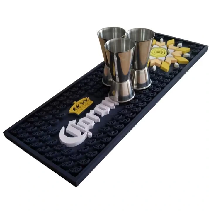 Non-Slip PVC Rubber Bar Mat Rubber with Logo for Home Bar Runner