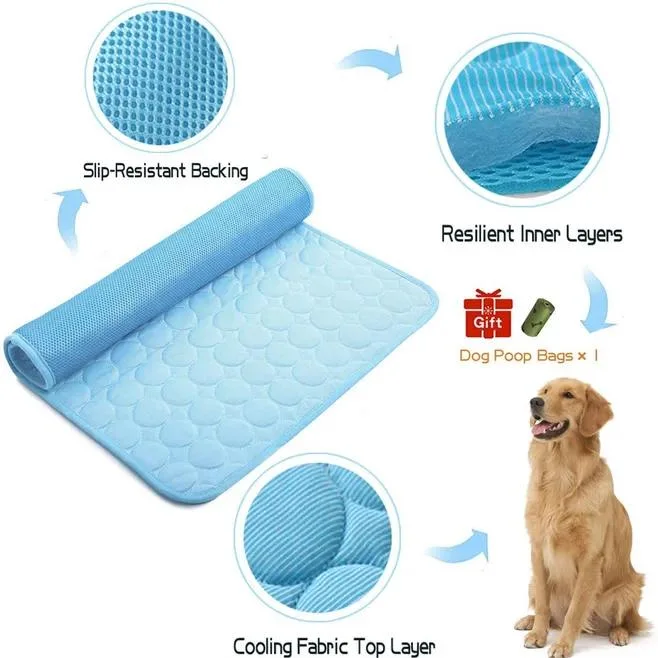 Comfortable Summer Keep Cool in Summe, Perfect Indoors, Outdoors or in The Car Custom Dog Cooling Mat