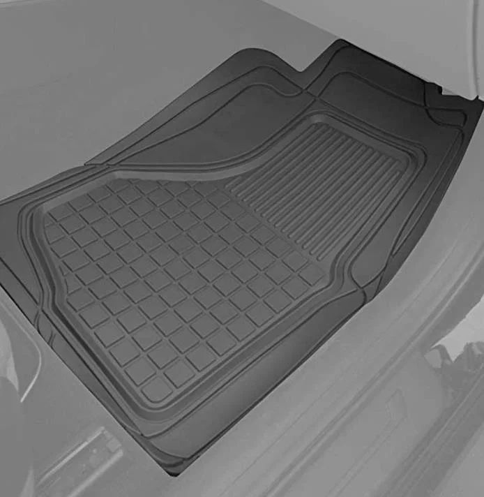 Black Weather Semi Custom Fit Heavy Duty Rubber Car Mat Gray