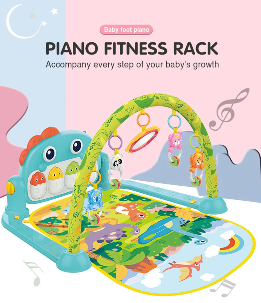 Sy Toys Wholesale Infant Soft Sleeping Activity Blanket Musical Keyboard Dinosaur Piano Baby Gym Play Mat