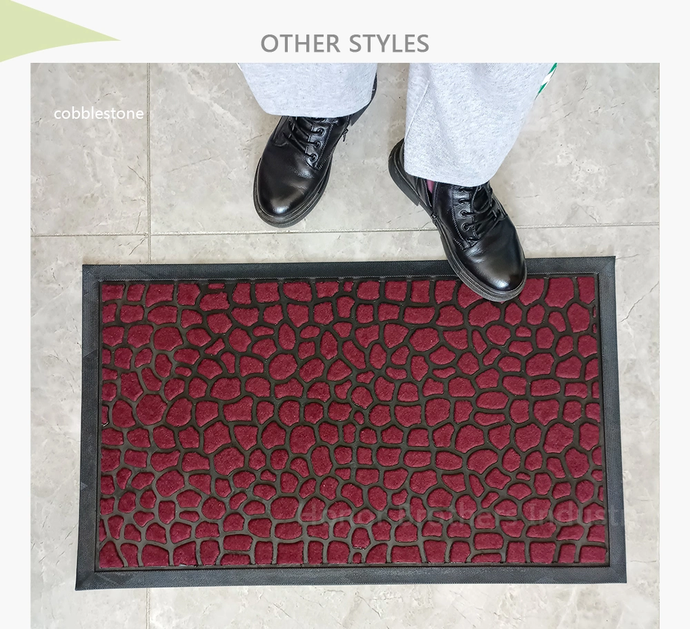 Epidemic Disinfectant Rubber Backed Flocking Textile Welcome Carpet Door Mat for Shoes