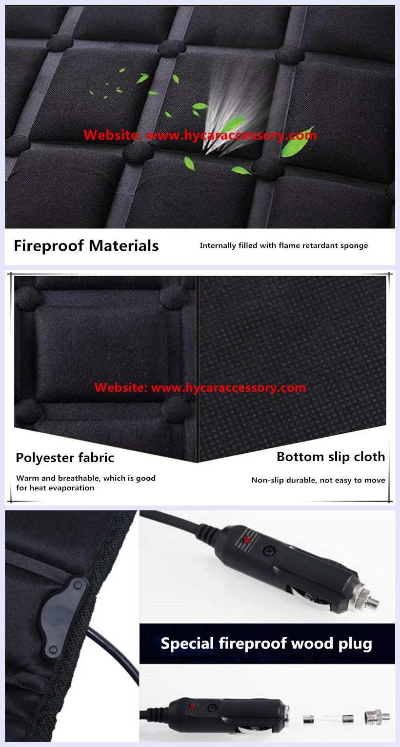 Ce Certification Car Decoration Car Interiorcar Accessory Universal 12V Black Heating Mat for Seat of Car