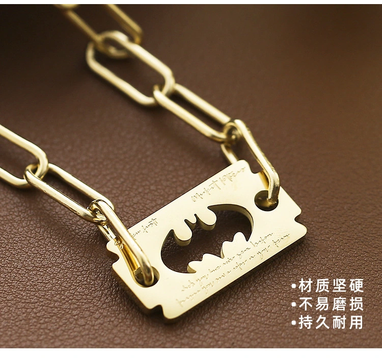 Batman Blade Advanced Sense Niche Design Fashion Male and Female Chain Necklace