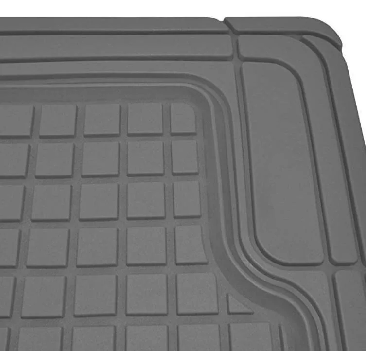 Black Weather Semi Custom Fit Heavy Duty Rubber Car Mat Gray