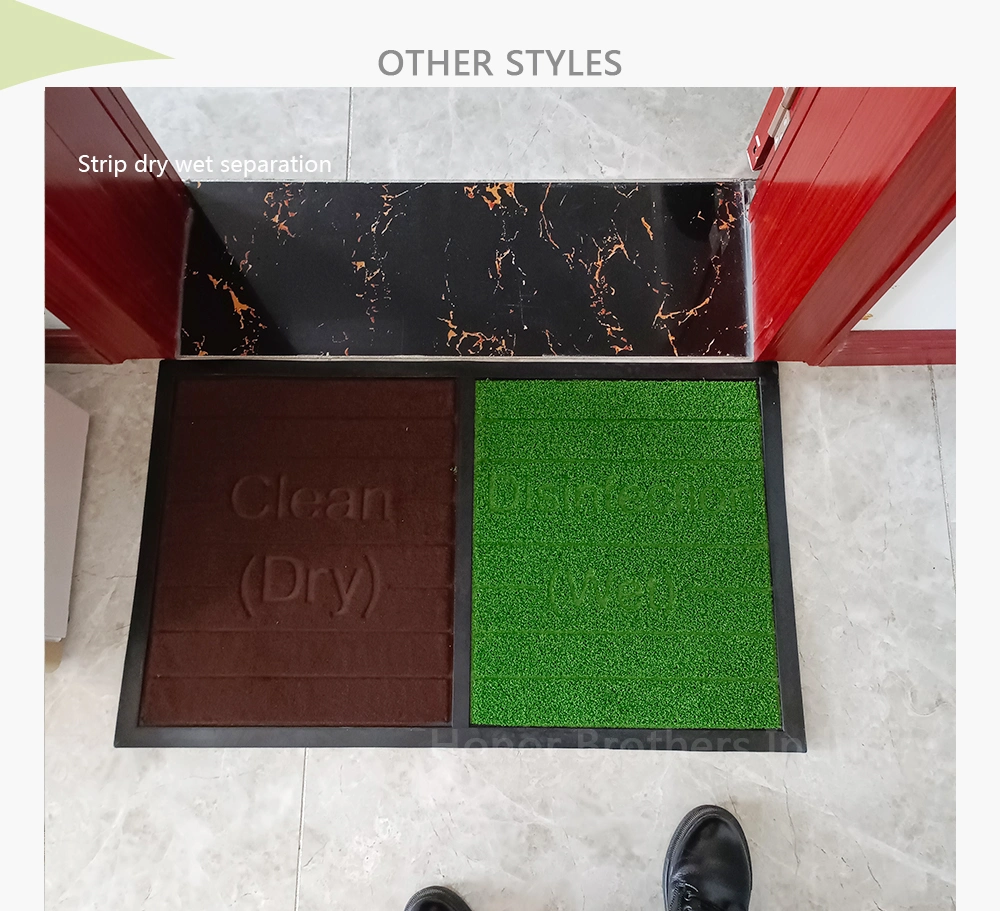 Epidemic Disinfectant Rubber Backed Flocking Textile Welcome Carpet Door Mat for Shoes