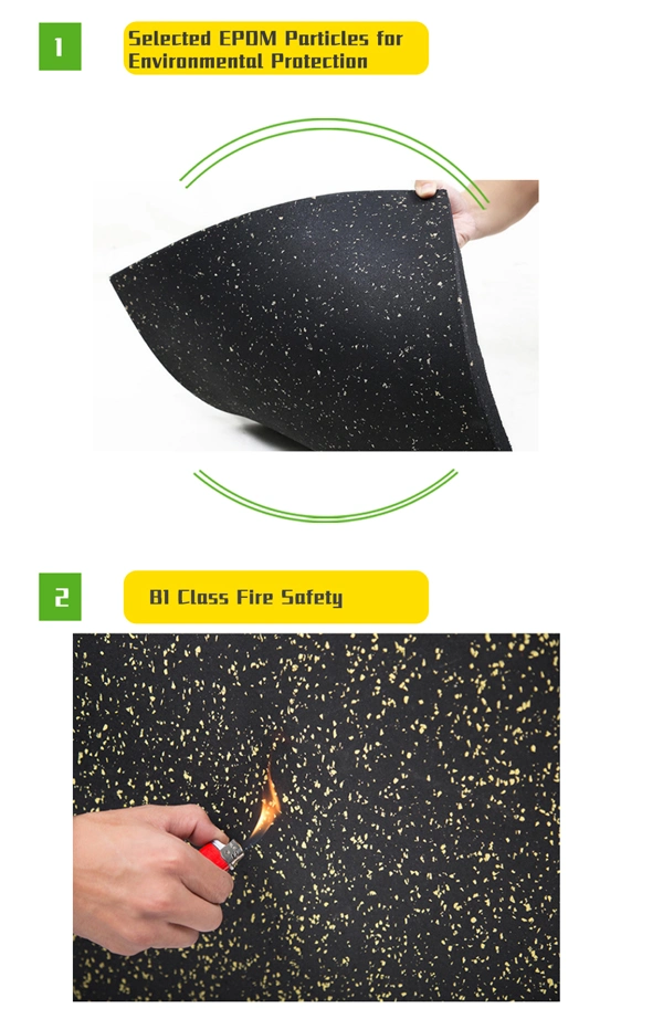 Gym Flooring Tiles Rubber Carpet Mat with EPDM Granules with Ce/En71/En1177/Reach/ISO10140