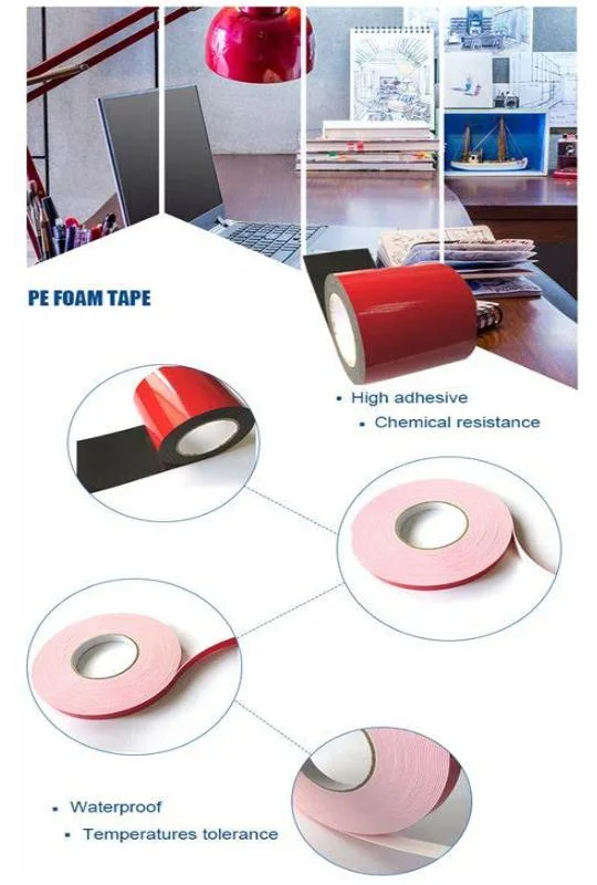 Cushioning Anti-Vibration Acrylic Adhesive PE Foam Tape Source Factory