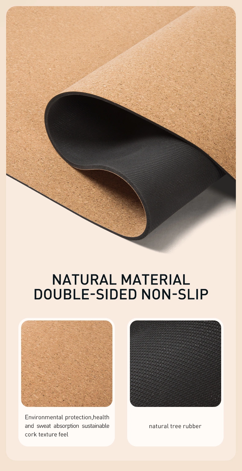 Shengde Wholesale High Quality Private Label Logo Non Slip Eco Cork Rubber Yoga Mat with Logo Print