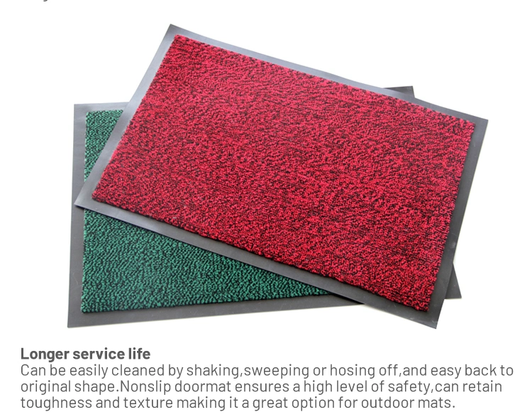 Taifo PVC Rubber Backed Heavy Duty Classic Red Cut Pile Door Mat