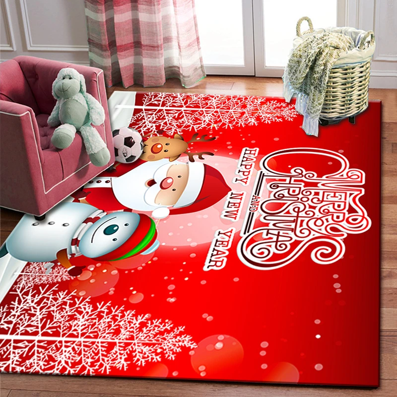 Hot Sale Cheap Comfort Christmas Deco Printing Carpet Mat for House Room Decoration