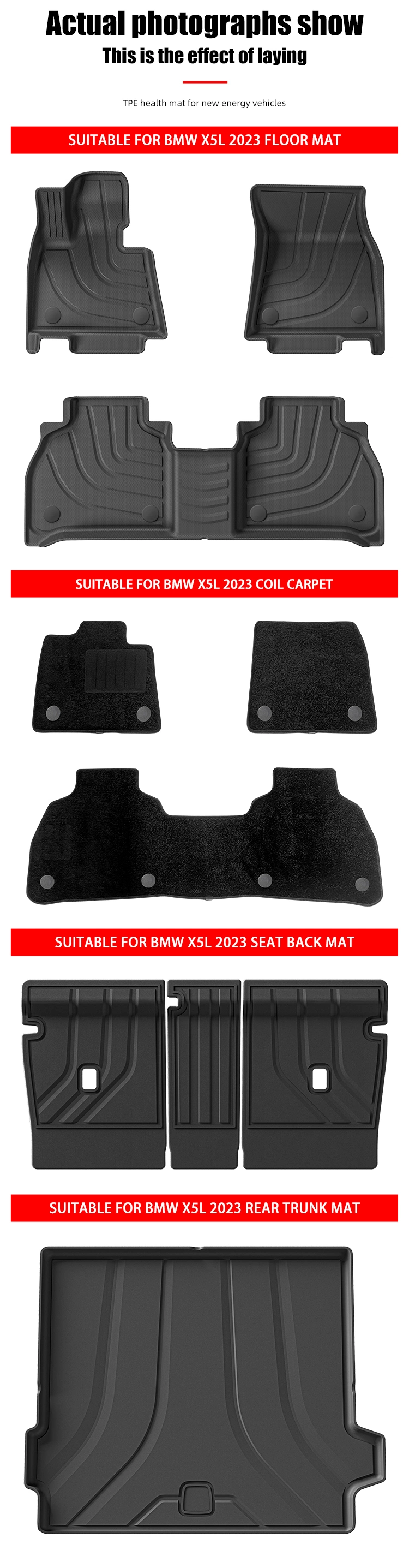 Rear Trunk Mat for BMW X5l 2023