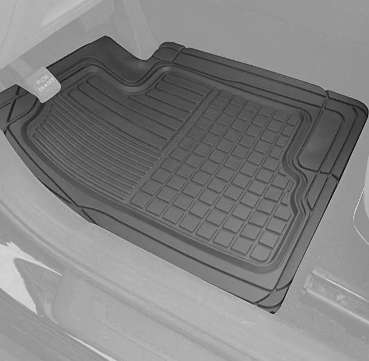 Black Weather Semi Custom Fit Heavy Duty Rubber Car Mat Gray