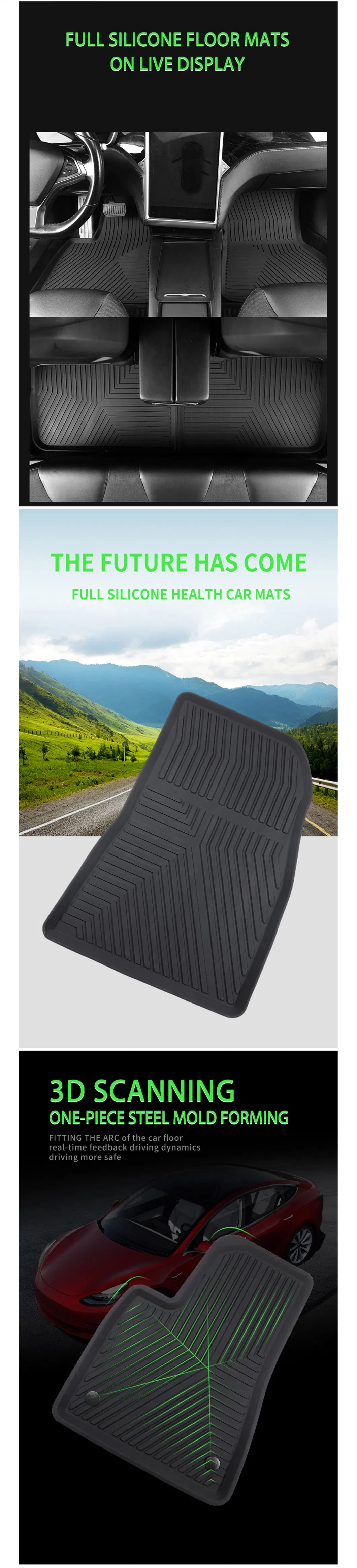 Luxury Brand Custom Silicone Car Floor Mat for Tesla Models