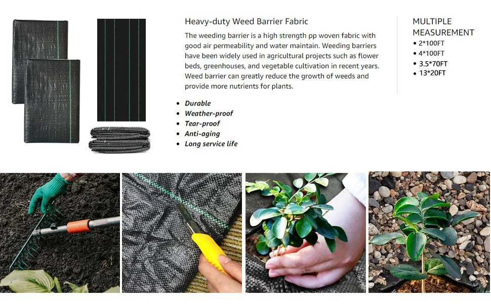 90GSM 100GSM 105GSM PP Fabric for Ground Cover and Weed Control Mat