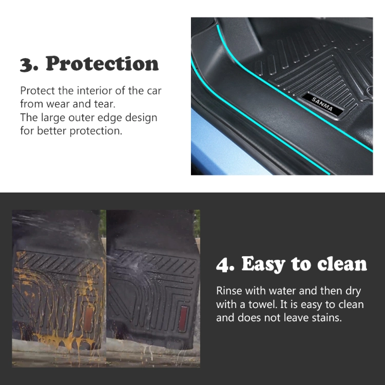 All-Season Protection Car Mats for Volkswagen Polo 2014+ TPE Waterproof Floor Mats Custom Dustproof Rubber Carpet Car Foot Mat