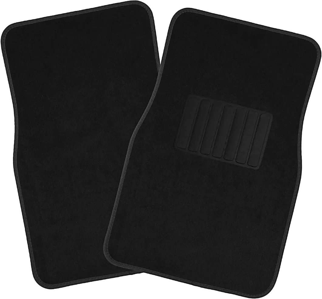 4 Piece Carpet-Floor-Mats Set for Car - Rubber-Lined All-Weather Heavy-Duty Protection for All Vehicles, Jet Black