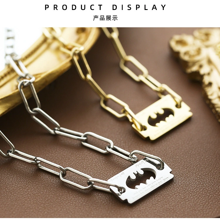 Batman Blade Advanced Sense Niche Design Fashion Male and Female Chain Necklace