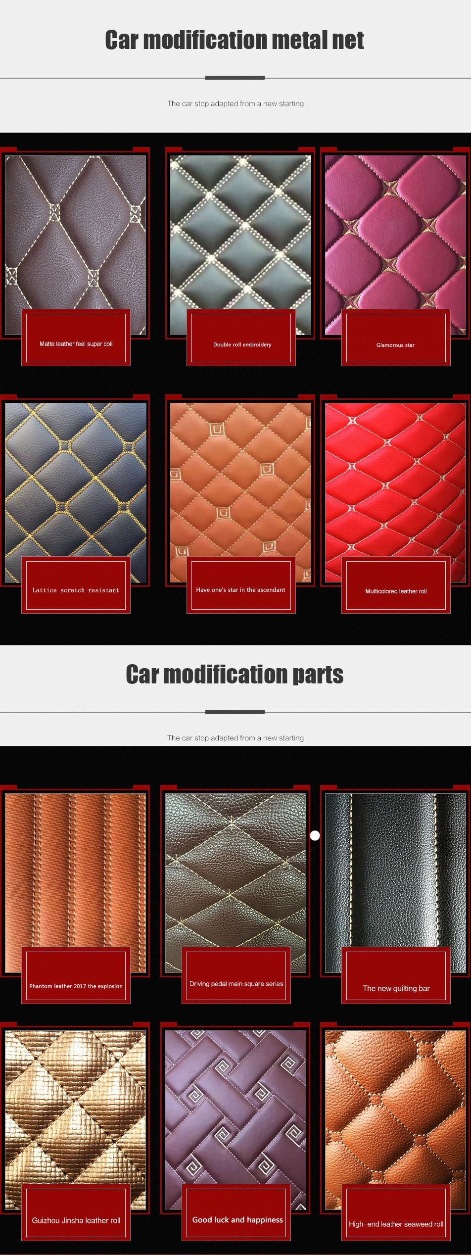 3D Car Mat Hand Craft PU Leather Material, Custom PVC Car Floor Mats Raw Material in Rolls