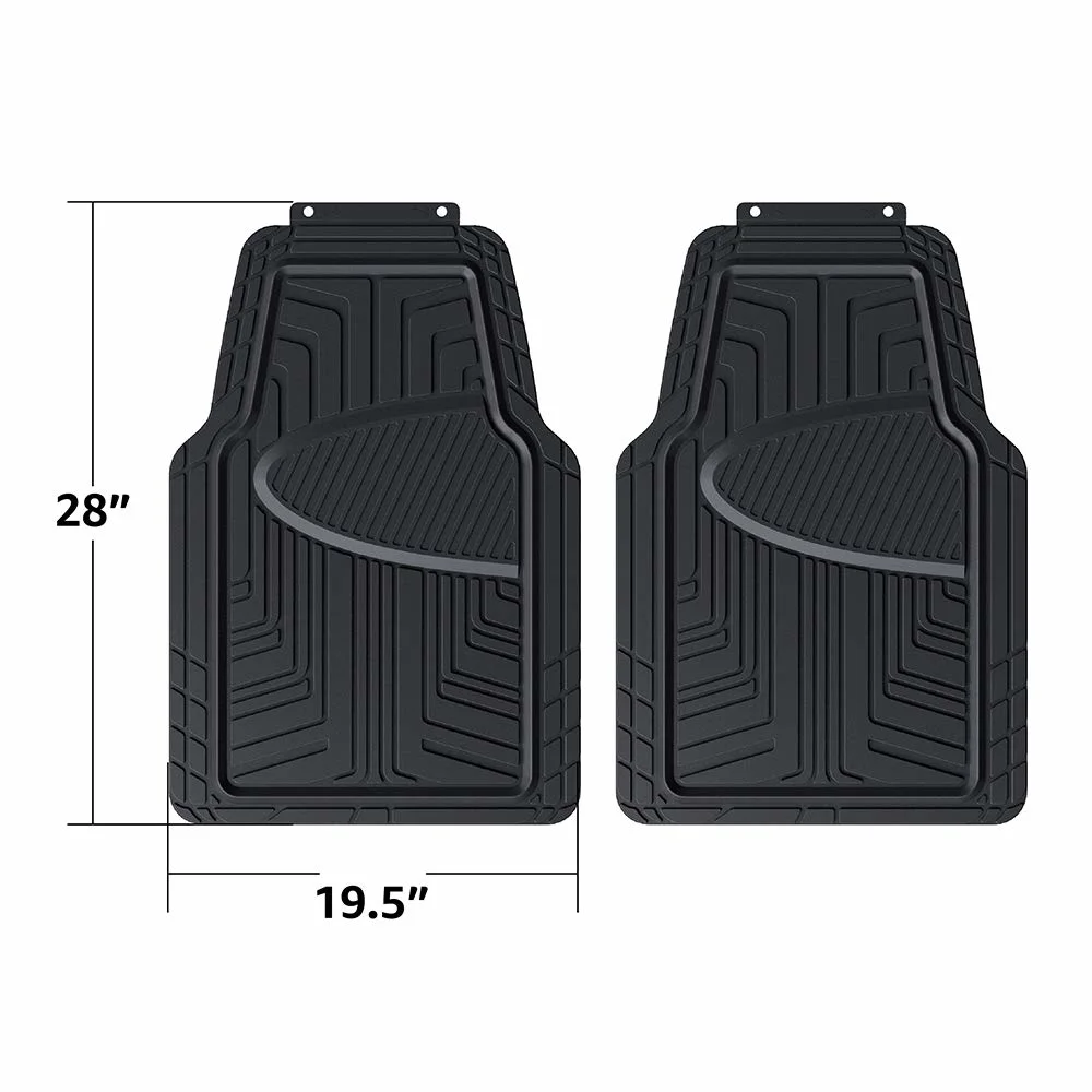 2-Piece Premium Rubber Floor Mat for Cars, Suvs and Trucks, All Weather Protection, Universal Trim to Fit