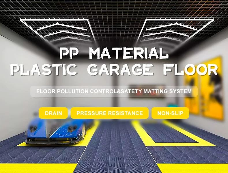 PP Interlocking Mat Anti Slip Interlocking Drainage Garage Floor Tiles Plastic Floor Car Washing Floor