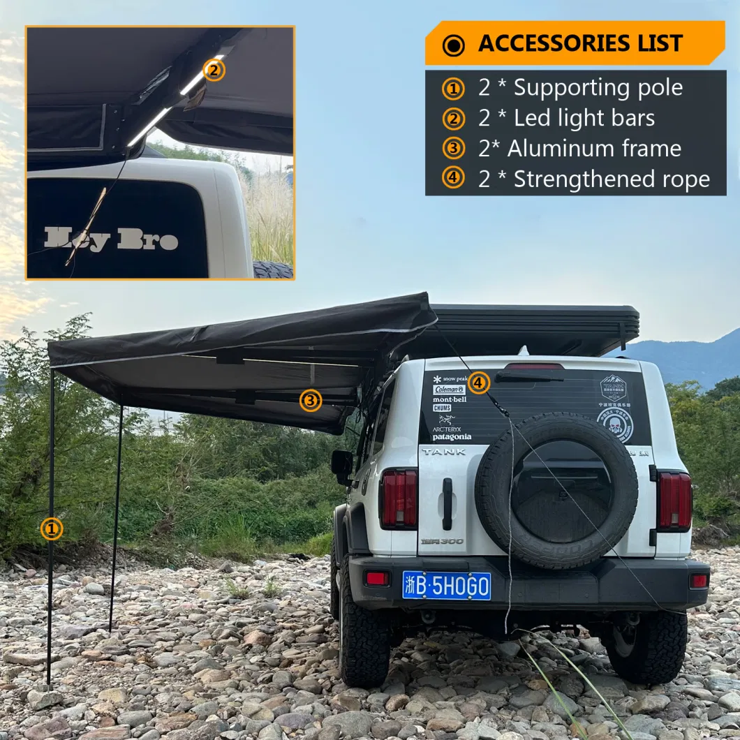 180 Degree Freestanding Cover Conditions Overland Vehicle Camping Car Side Awning