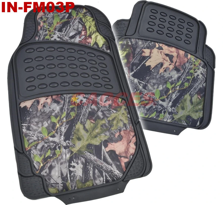 Colors Camouflage 4 Piece All Weather Waterproof Rubber Car Floor Mat-Fit Most Car Truck SUV, Trimmable, Heavy Duty- in-FM03p Stylish Natural Forest Auto Carpet